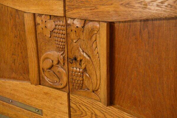 Art Deco solid oak sideboard by Henri Bonjour 1930s