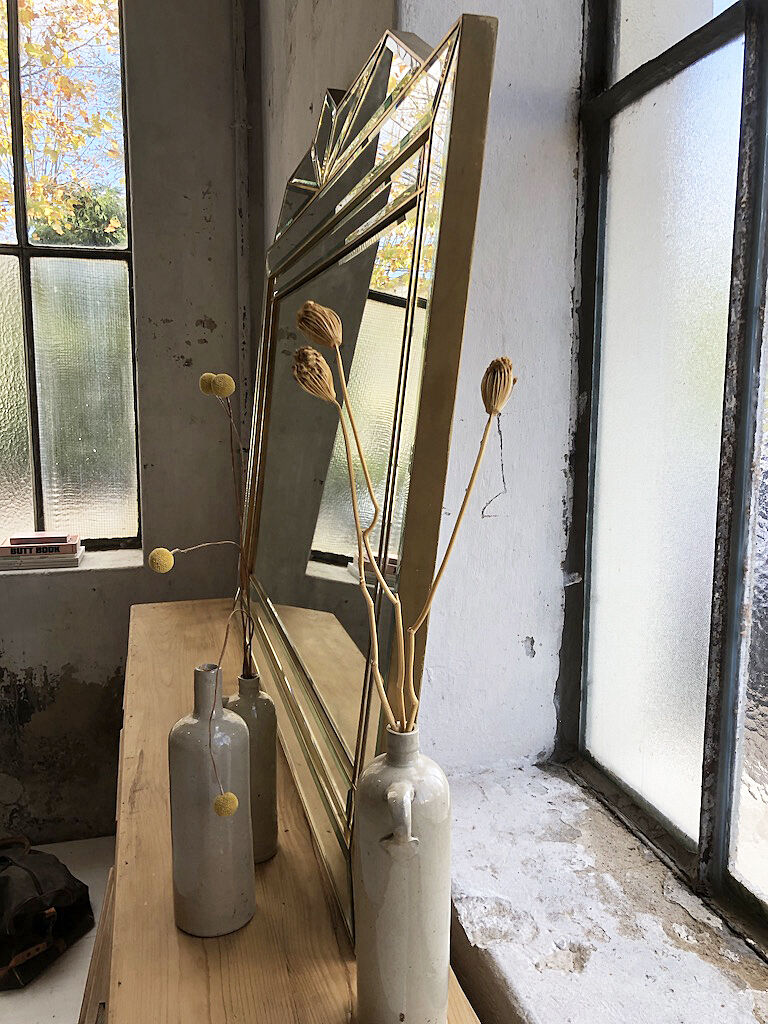 Italian design milked gold mirror