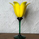 Tulip-shaped glass paste standing vase