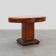 Oval Art Deco Side Table in Walnut with Marble Top by De Coene, Belgium