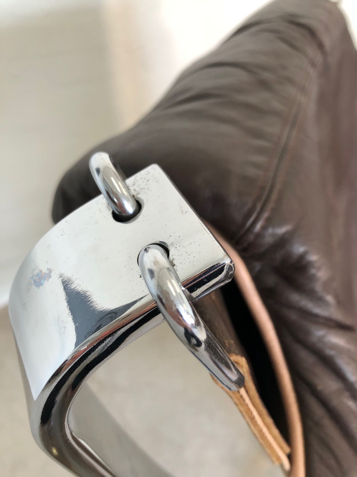 Vintage retro sigurd resell leather low back chrome falcon chair