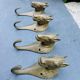 4 patères cheval en laiton massif vintage