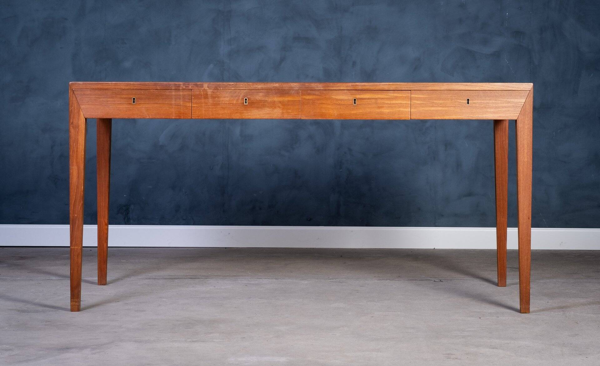 Vintage Teak Desk by Severin Hansen for Haslev Møbelfabrik, Denmark, 1950s