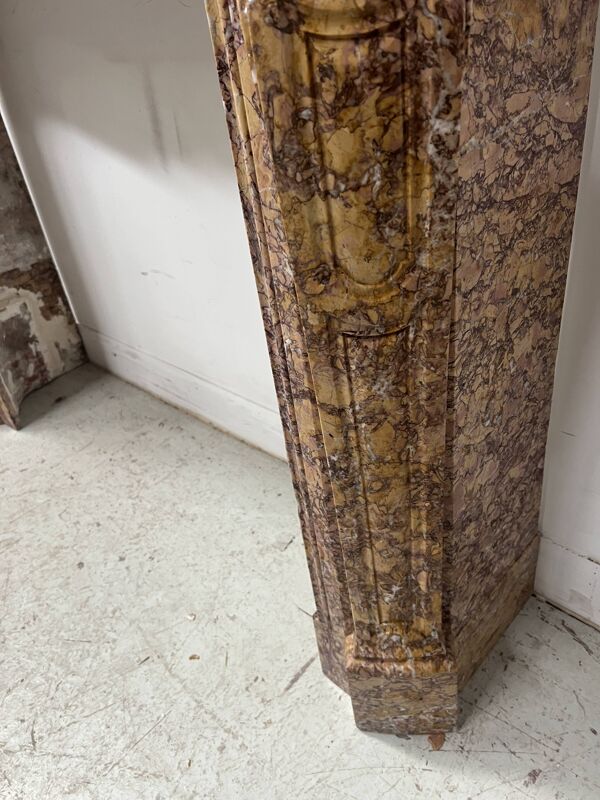 Cheminée de style Louis XV Model Pompadour Marbre brèche mouchetée XIX sièc