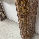 Louis XV style fireplace, Pompadour model, speckled breccia marble, 19th century