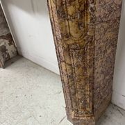 Louis XV style fireplace, Pompadour model, speckled breccia marble, 19th century