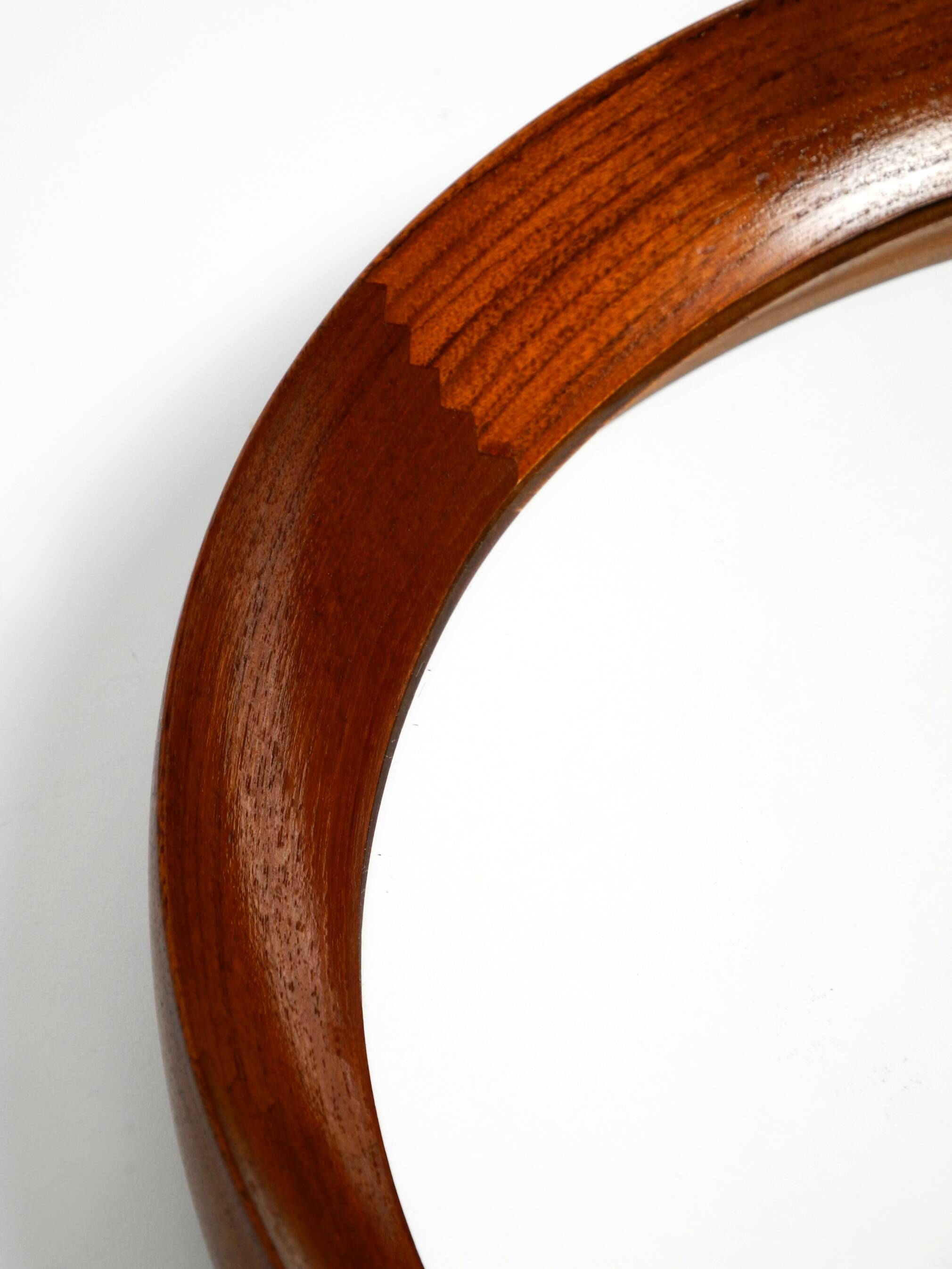 Beautiful round 1960s teak wall mirror by TH. POSS 'EFTF Copenhagen Denmark