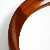 Beautiful round 1960s teak wall mirror by TH. POSS 'EFTF Copenhagen Denmark