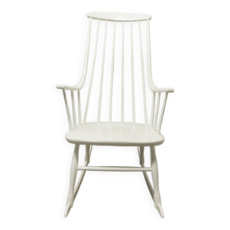 Rocking chair Lena Larsson 1960 white new paint and varnish