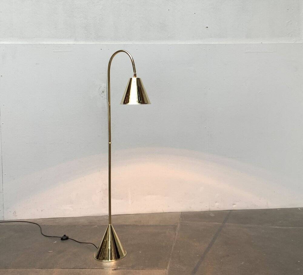 Mid-century brass floor lamp by Jacques Adnet for Valenti, Spain, 1960s.