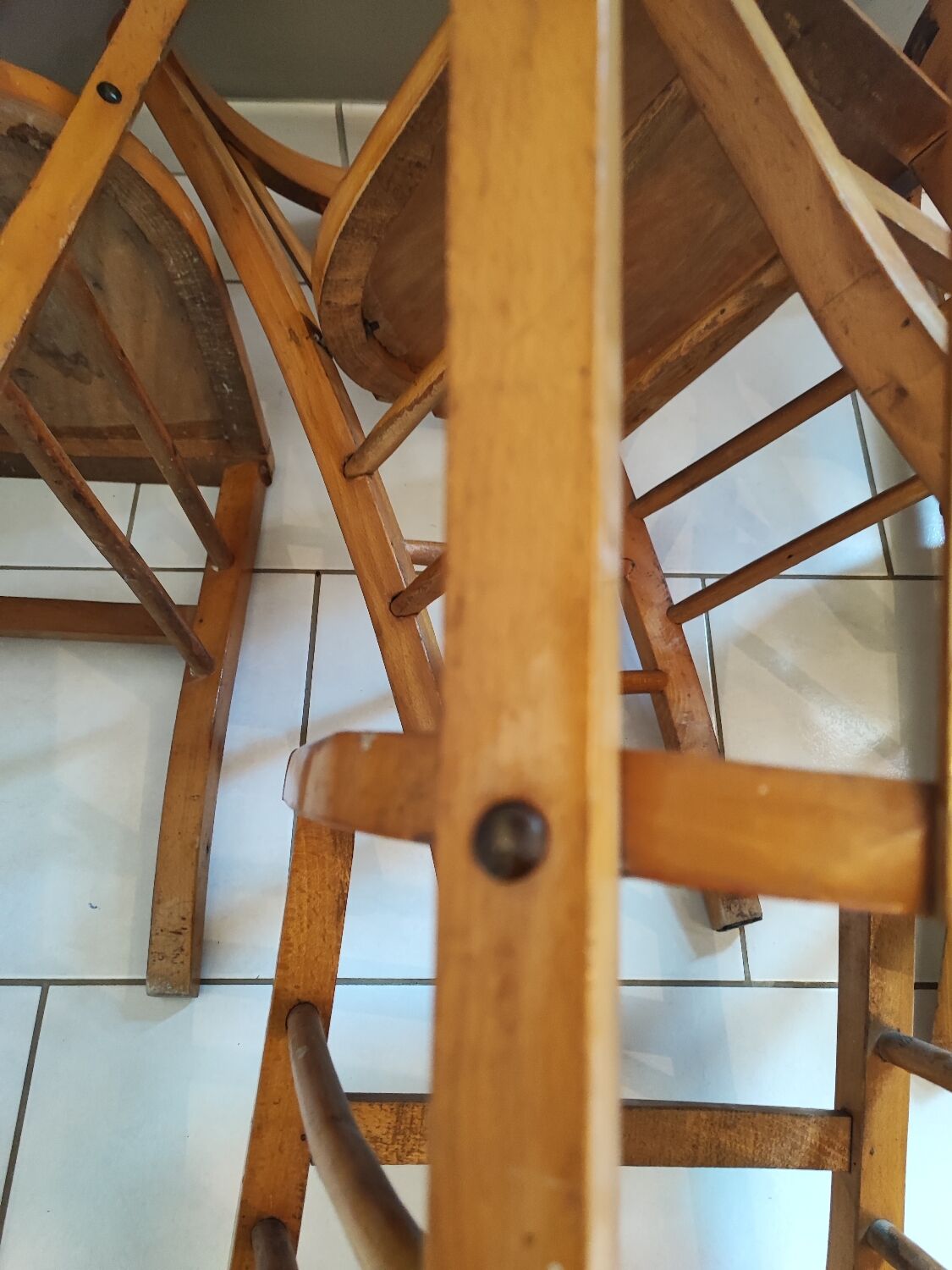 Vintage four-quarter bistro chairs