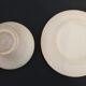 Former tea service in multicolored ceramics signed