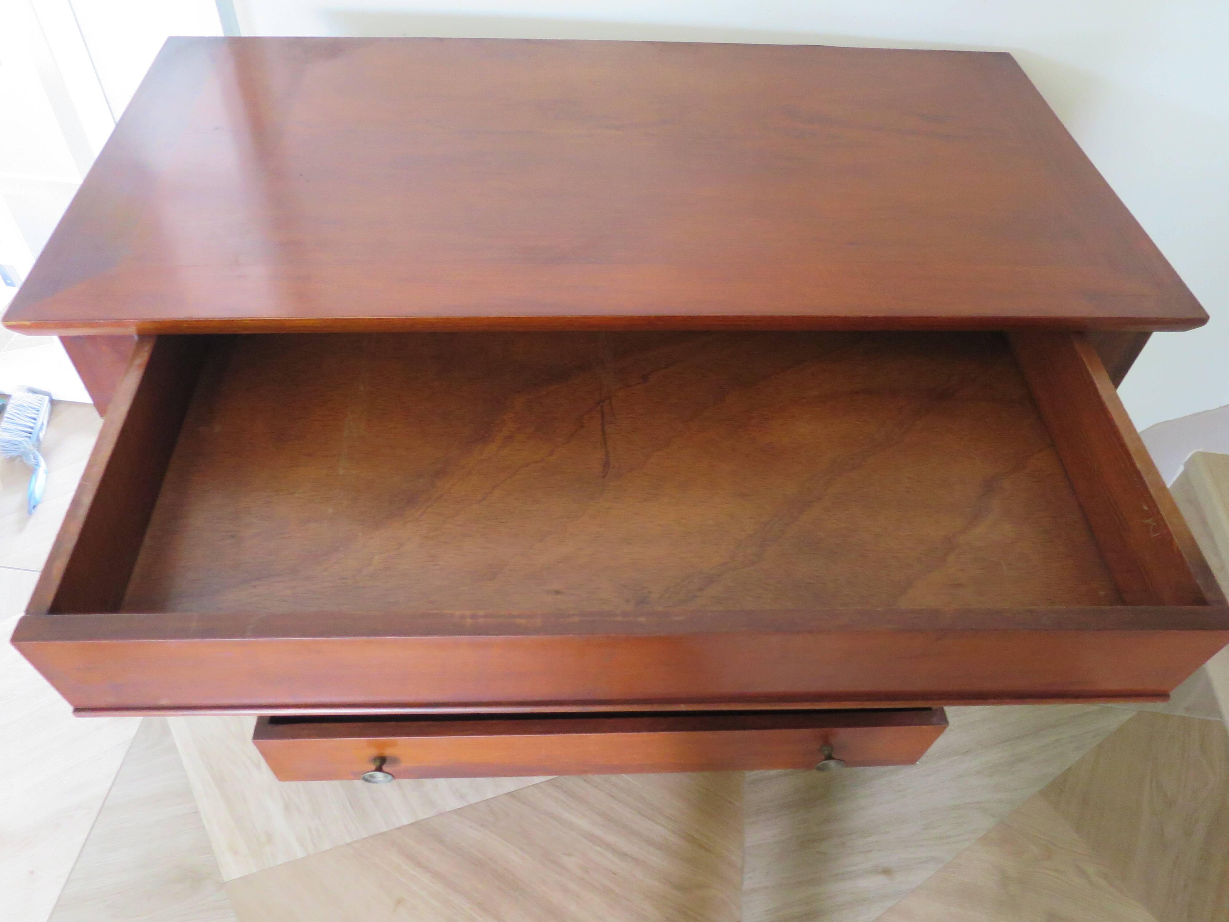 4-drawer chest of drawers - empire style - with detached columns - mahogany-bronze stain