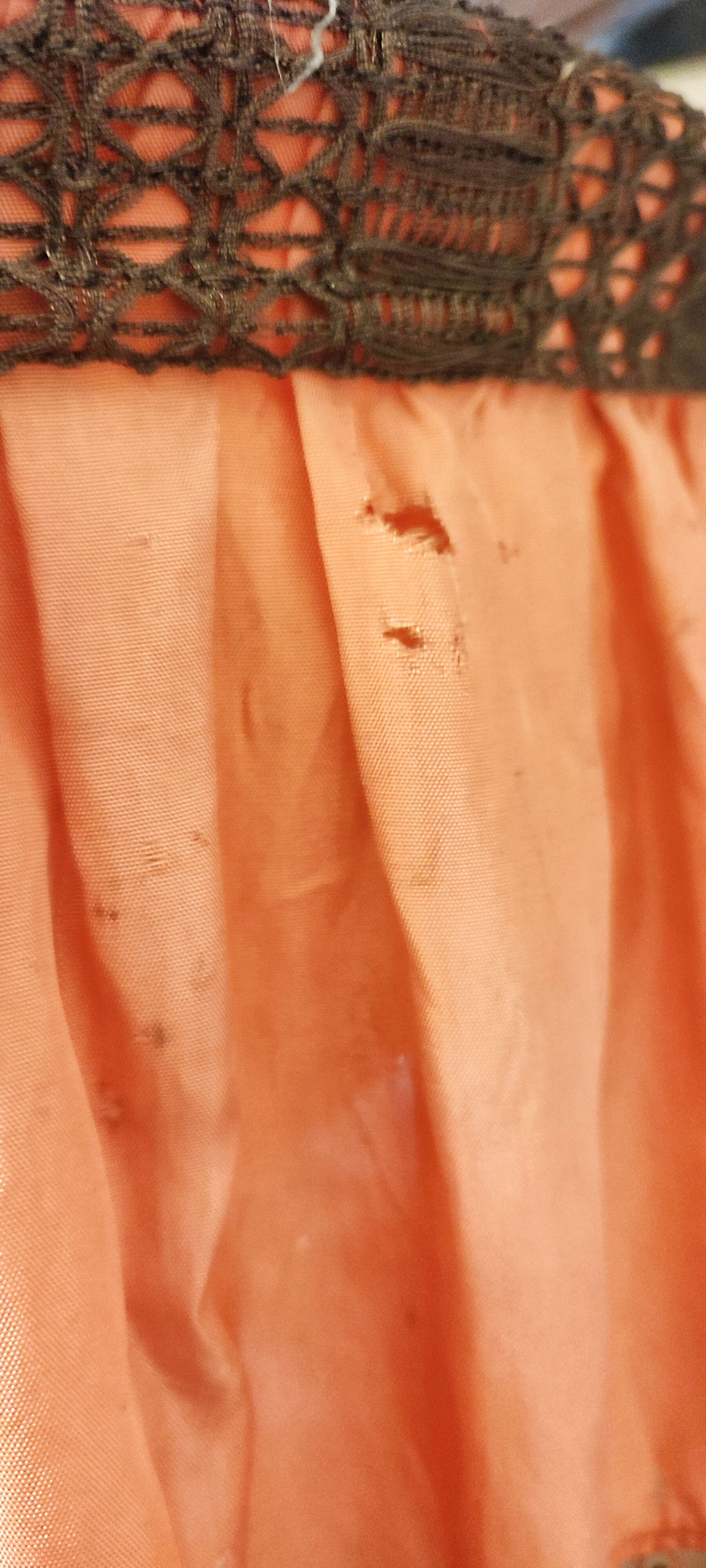 Ceiling lamp made of satin fabric and crystals, Spain, 1940