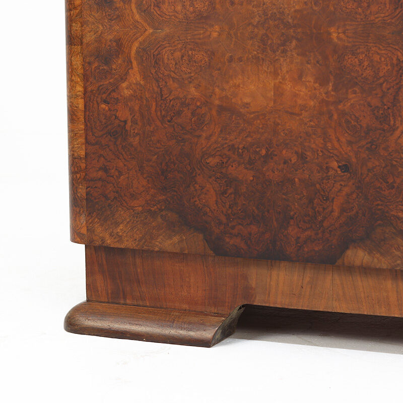 Walnut Art Deco Design Bookcase / Cabinet / Display Case
