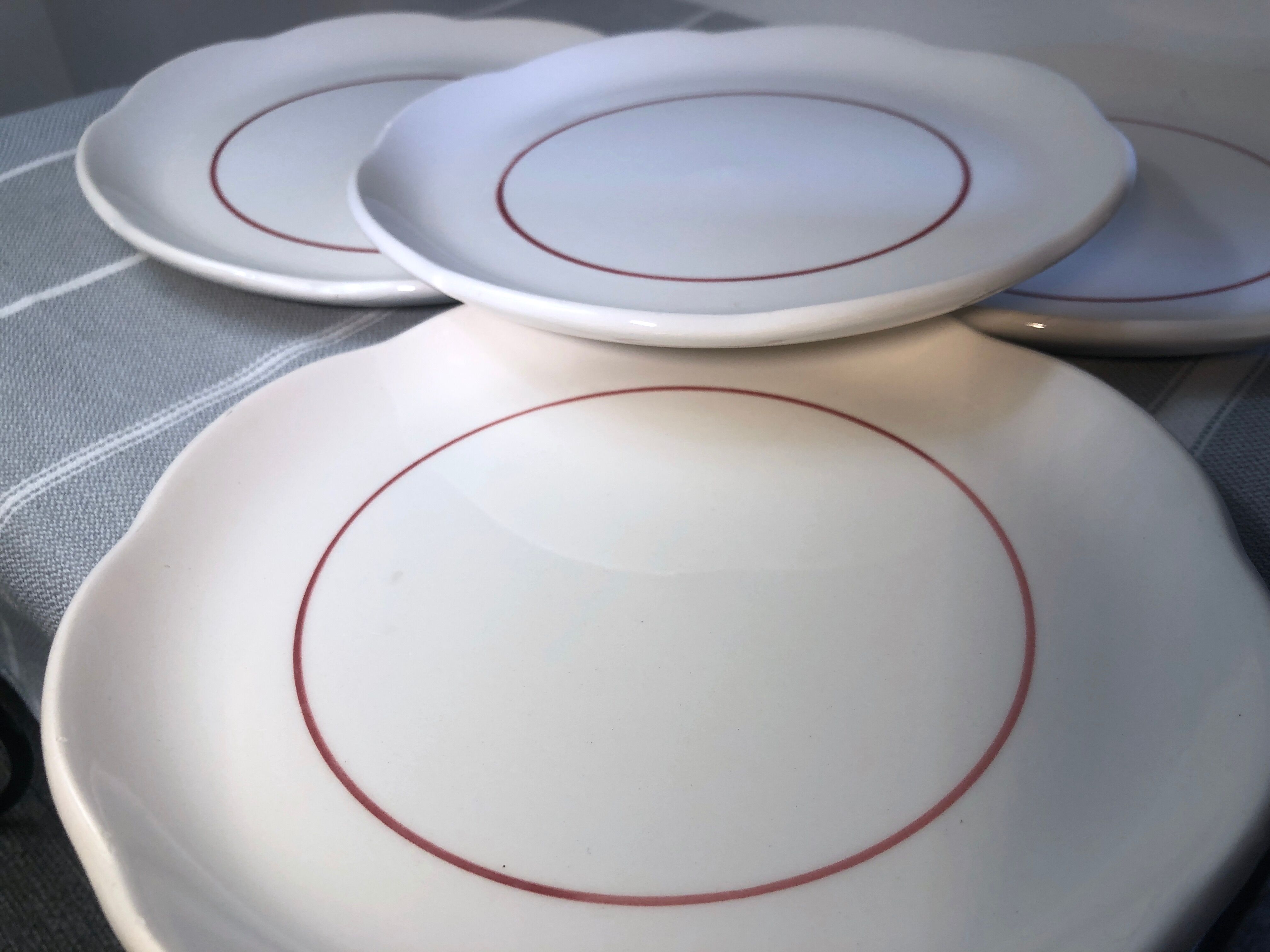 Hollow plates and vintage dessert Cream Raspberry Line