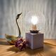 Vintage glass globe table lamp and wooden foot