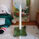Old enamelled metal cellar rat candle holder