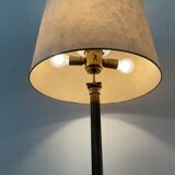 Empire style column lamp in bronze, opaline and marble