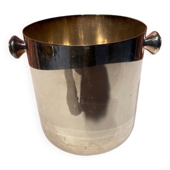 Champagne bucket in silver metal