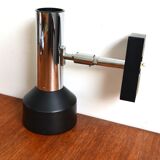 ERCO wall light spotlight 70s chrome black metal