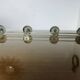 Chrome metal wall coat rack with 4 hooks, 57cm, 1970, vintage