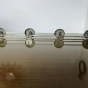 Porte manteau mural en métal chromé à 4 patères, 57cm, 1970, vintage