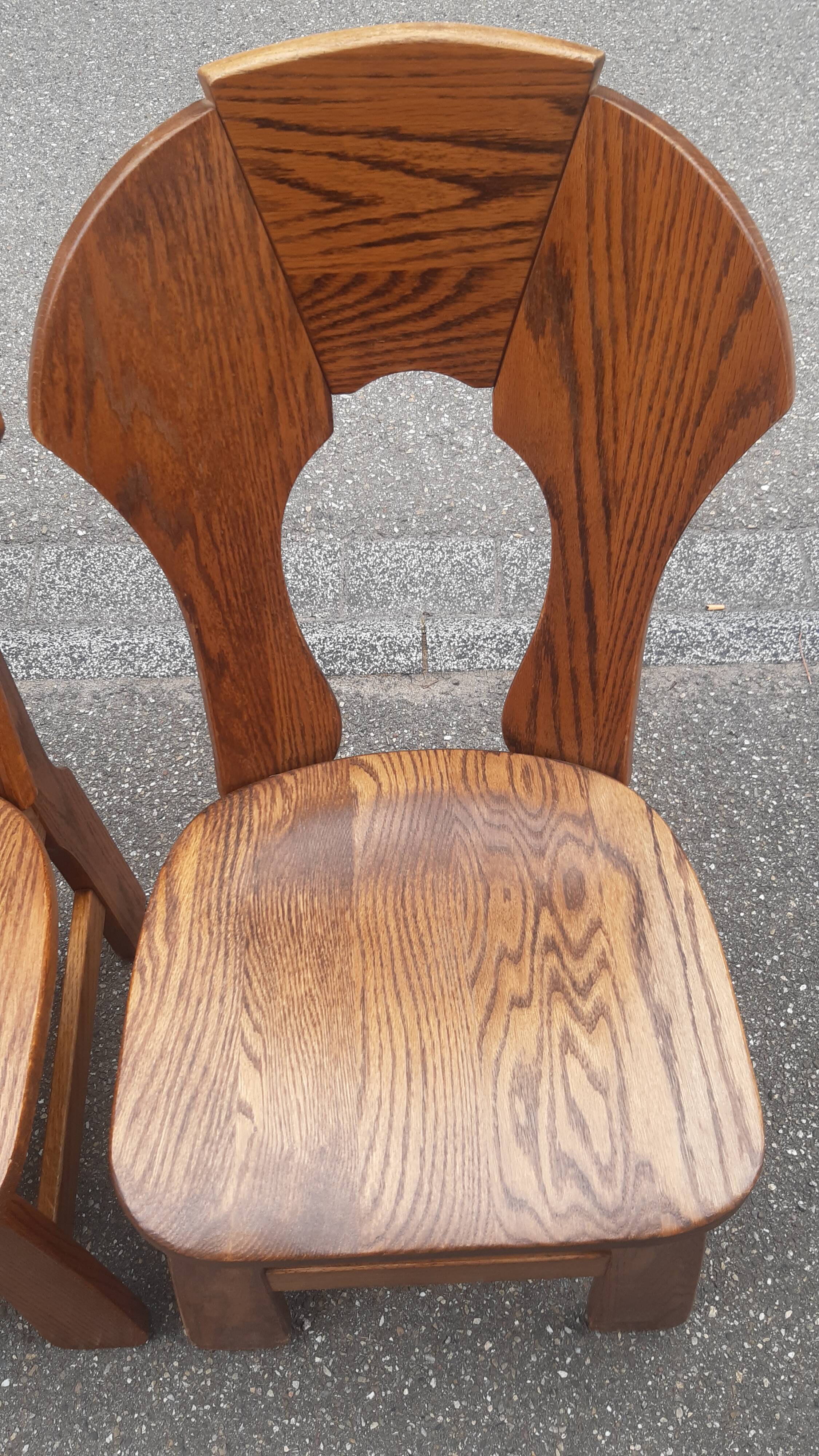 Brutalist chairs in solid oak mountain chalet decor