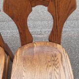 Brutalist chairs in solid oak mountain chalet decor