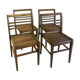 Series of 4 solid wooden chairs by René Gabriel 40/50