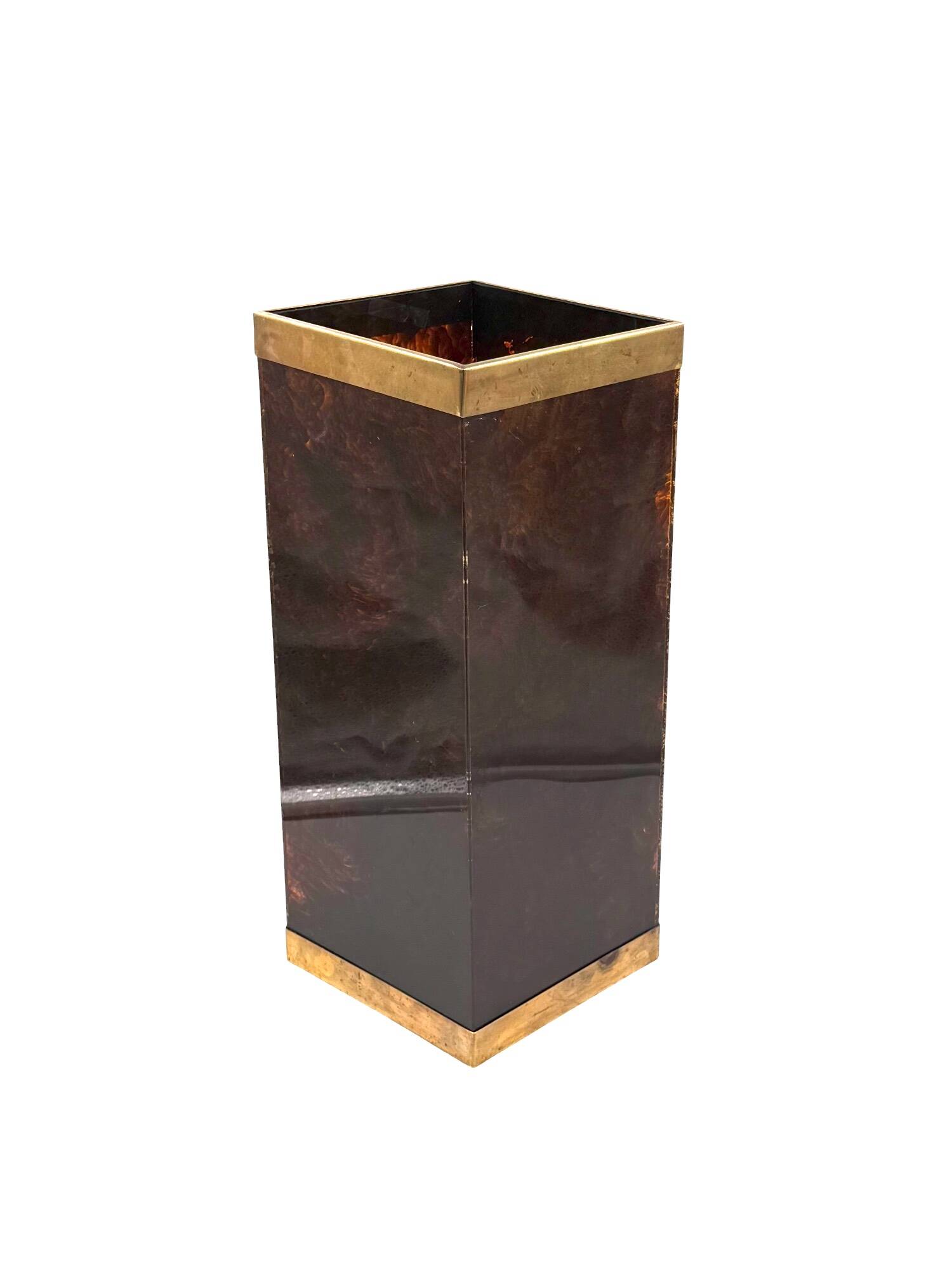 Mid-century brass and bakelite umbrella stand, France 1960s