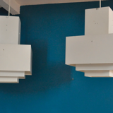 Pair of Scandinavian hanging lamps Hans Agne Jakobsson C896, Sweden 1960