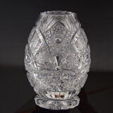 Vintage Cut Crystal Glass Vase, Glasswork Novy Bor, 1950's.