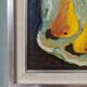 Poires lumineuses suédoises modernes du milieu du siècle par Eric Cederberg, peinture à l’huile de nature morte encadrée
