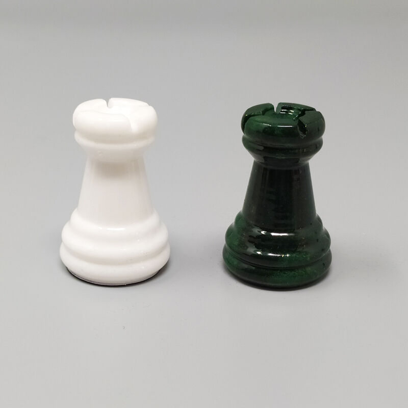 Chess set in volterra alabaster handmade made in italy