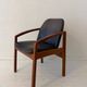 Mid-century modern chair in teak and black leather, Germany, 1960s
