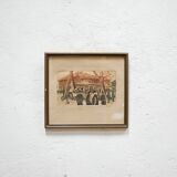 Old lithograph signed Claude Micaud