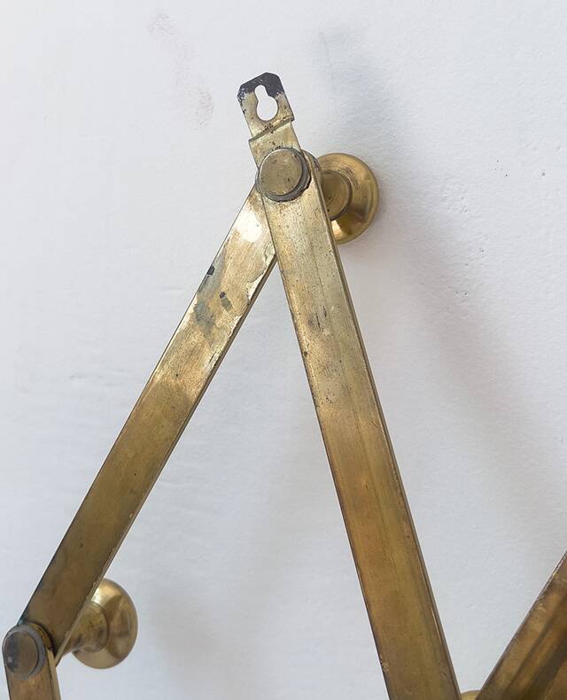 Brass accordion coat rack