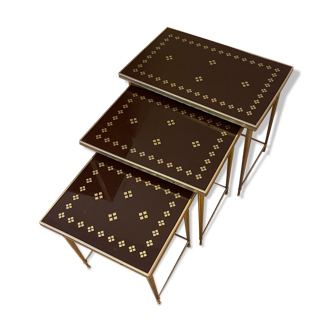 Trundle table 1970 golden metal foot