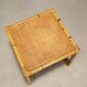 Vintage coffee tables in walnut and bamboo, Italian design 1970s-1980s.