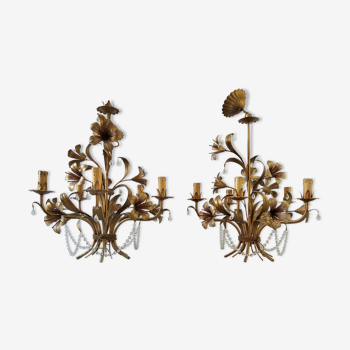 Pair of flower chandeliers