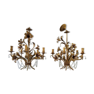 Pair of flower chandeliers