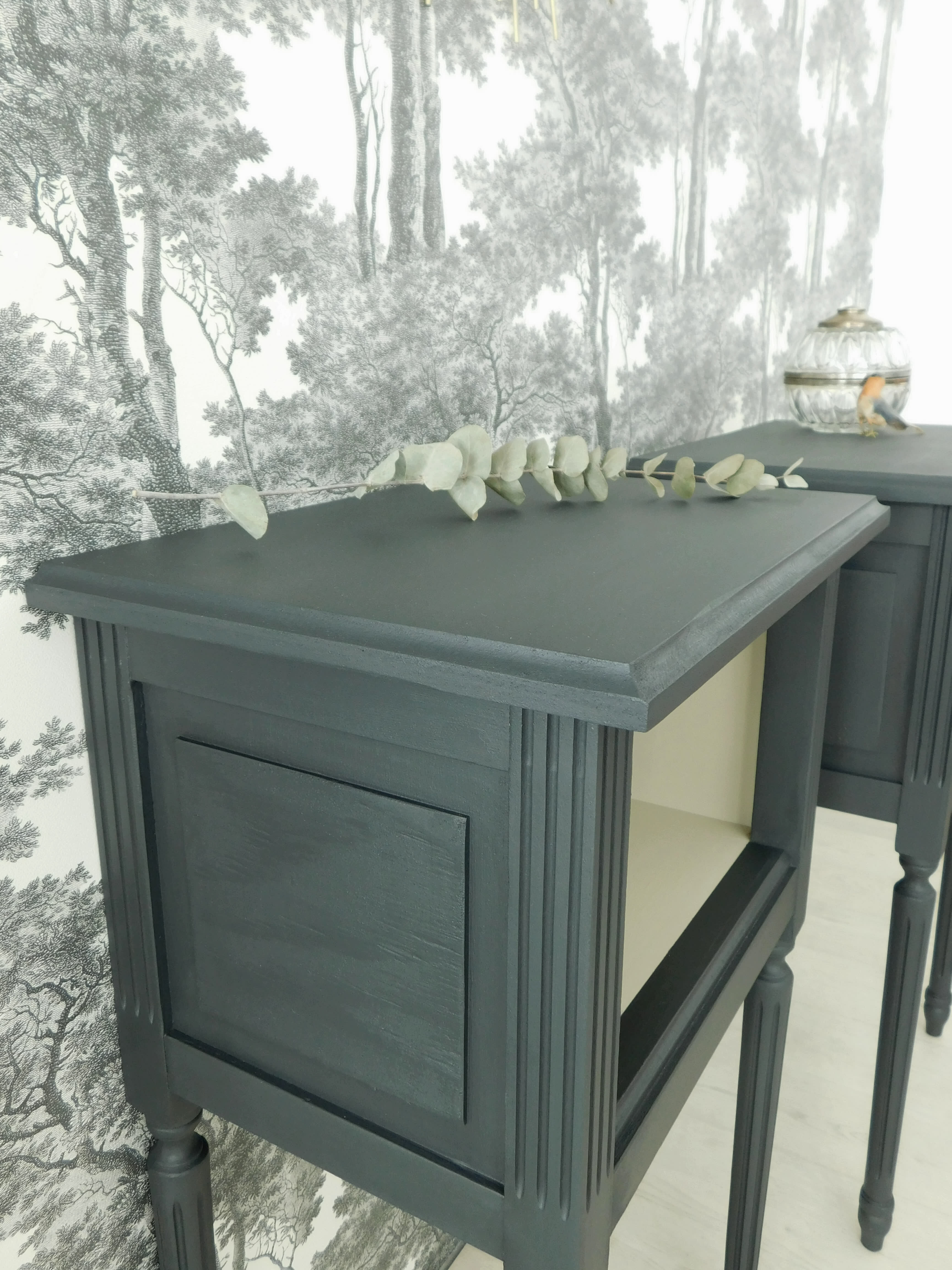 Classic black and raw nightstands