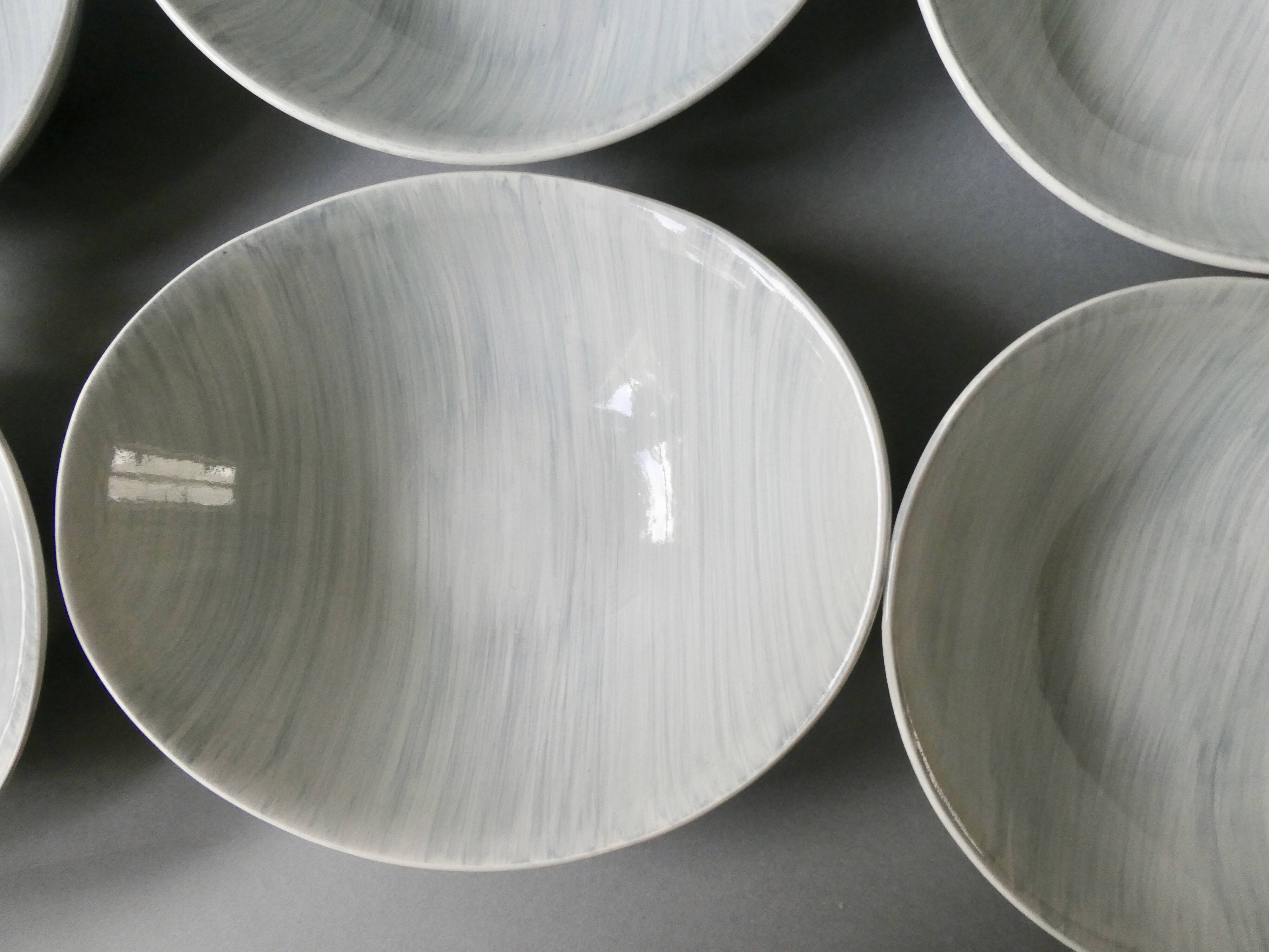 6 ceramic cups Salins France, Caribbean, 60s