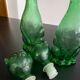 Pair of zoomorphic bottles vintage Italian glass