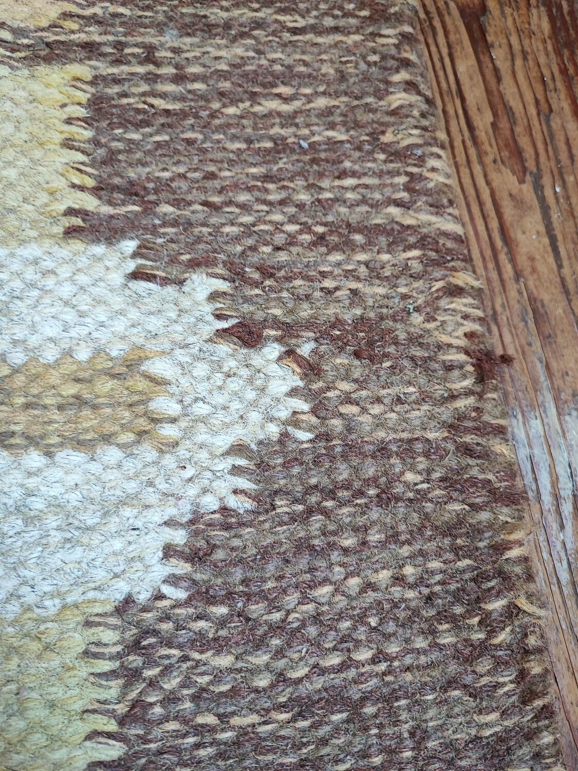Vintage yellow Scandinavian kilim rug