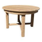 Table ronde chêne massif avec rallonges 220cm max