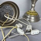 Pair of large Regency half shade buffet lamps