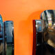 Pair of chairs in black lacquered wood Italy 70s