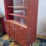 Vintage display cabinet in mahogany veneer